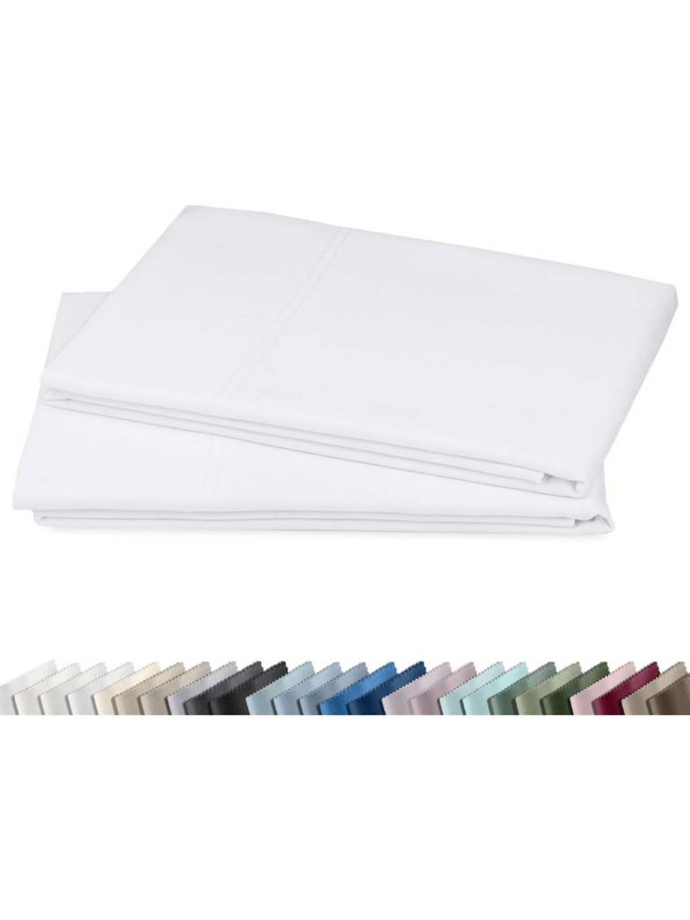 Luxuriously Soft 600 Thread Count Cotton Pillowcase Set of 2 - Crisp White